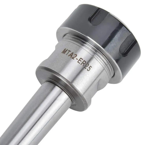Collet Chuck Holder For CNC Lathe And Milling Machines, High Speed Steel Taper Shank Tool Holder, 1 To 16mm Clamping Range, Compatible With MTA2 Tooling System, Rock Solid Grip, Low Vibration, High Precision, MTA2-ER25