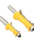 Pro Grade Crown Router Bits Set for Decorative Moldings, Durable Carbide Alloy Construction, Half Inch Shank, Two Piece Pack
