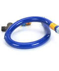 1 Inch By 48 Inch Gas Hose With Quick Disconnect For Grills And Appliances, blue hose with connectors, coiled view.