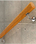 Premium Solid Wood Stair Handrail With Anti Slip Wall Mount Railing For Garage Steps Lofts And Basement Ramps, chrome mount.
