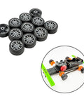 RC Car Wheel Set 30 Small Rubber Wheels With 15 Round Shafts Axles For RC Cars Trucks Robots DIY Model Toy Building Project Silver 2x16mm