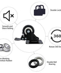 8 Pack 2 Inch Heavy Duty Swivel Plate Caster Wheels With Double Brake And PU Foam No Noise For Furniture Tables Trolleys Workbenches And Garage Use Each Caster Supports Up To 150 Lbs Durable Top Plate With Double Ball Bearing For Smooth Quiet Rolling.