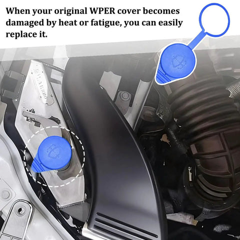 Leak Proof Windshield Washer Fluid Reservoir Cap Replacement For Ford Focus 2012 2013 2014 2015 2016 2017 2018 Wiper Fluid Tank Bottle Cap Durable PE Material Easy Install CP9Z17A605A Compatible installed view