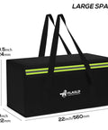 Heavy Duty Fireproof Lithium Battery Safe For 200 Ah E Bike Packs With Rock Solid Heat Shield And Waterproof Cover For No Sweat Charging Or Secure Gear Stash At Home Or Workshop, 22 x 9 x 9.5 inch size with durable straps.
