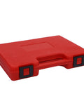 Heavy Duty 48 Piece Steel Thread Chaser Kit With 22 Taps And 24 Dies Plus Two Files For Cleaning Restoring Damaged Threads On Bolts Studs Nuts Perfect For Mechanics In The Garage Or DIY Auto Projects. red plastic case