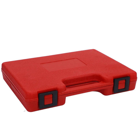 Heavy Duty 48 Piece Steel Thread Chaser Kit With 22 Taps And 24 Dies Plus Two Files For Cleaning Restoring Damaged Threads On Bolts Studs Nuts Perfect For Mechanics In The Garage Or DIY Auto Projects. red plastic case