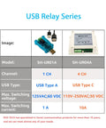 USB Powered 4 Channel Relay Module for PC and Mac with Plug and Play Setup CP2102 Serial Interface, model SH-UR04A