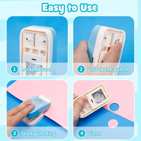 One Inch Circle Punch For Paper Crafts And Scrapbooking Upgraded Easy Punch With Large Handle And Visible Blade usage steps