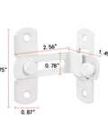 Dang Tough White Flip Barn Door Locks Corrosion Resistant Heavy Duty 90 Degree Slide Bolt Latches dimensions 2.56x1.49x2.75 inches