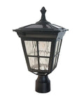 Black outdoor Solar Post Light With Planter For Lawn Yard Garden And Patio Dusk To Dawn Outdoor Lamp Auto Solar Powered No-Fuss Install