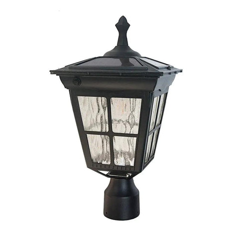 Black outdoor Solar Post Light With Planter For Lawn Yard Garden And Patio Dusk To Dawn Outdoor Lamp Auto Solar Powered No-Fuss Install