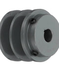 Beefy V Belt Sheave 5 Eighths Bore 2.65 Inch Outer Diameter Double Groove Web Pulley Cast Iron for 3L or B Belts Bored to Size with Standard Keyways and Hollow Head Set Screws Durable Wear Resistant Gear Accessory, double-groove cast iron pulley