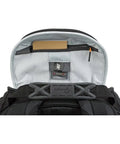 Interior view of ProTactic 450 AW II Camera Backpack With All Weather Cover showing dividers and compartments for gear.