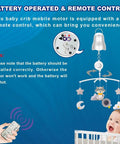 Disco Ball Motor With Remote For Party Decor showing remote and battery operated features with crib mobile detail