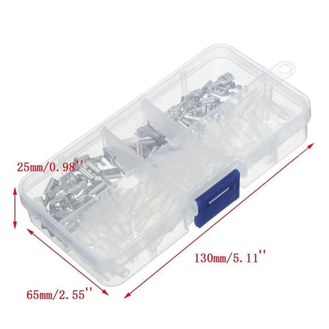 Must Have 120pcs Female Spade Terminals Kit With 2.8mm 4.8mm And 6.3mm Sizes Plus Clear Insulation Sheaths For Easy Wire Butt Splices And Connectors That Make Your Electrical Jobs Super Simple And Totally Rad. transparent terminal storage box 130x65x25mm