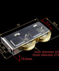 Premium Stainless Steel Sliding Door Rollers And Window Pulley With Copper Double Wheel System dimensions and design layout.