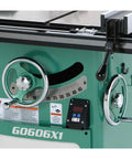 Control panel of a Heavy Duty Shop Rockstar With Kickass 12 Inch Table Saw Featuring A Powerhouse 7.5 HP Motor.