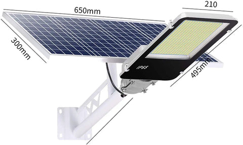 Solar Street Lights And Remote Control With Radar Motion Sensor Dusk To Dawn Security Flood Lamp with IP65 aluminum housing.