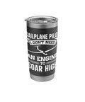Stainless Steel Insulated Tumbler For Sailplane Lovers And Aviation Enthusiasts Keeps Cold Drinks Ice Cold Or Hot Coffee On Long Fly Days