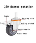 5 Inch Heavy Duty Castor Wheels With TPR Swivel Base showing detailed components like brake, rubber wheel, and plating bracket.