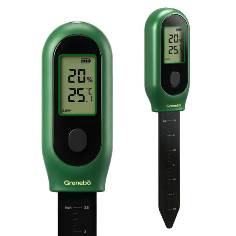 3-In-1 Digital Plant Care Meter with Soil Moisture, Temperature, and Sunlight Sensor, Large LCD Display, for Indoor Gardening