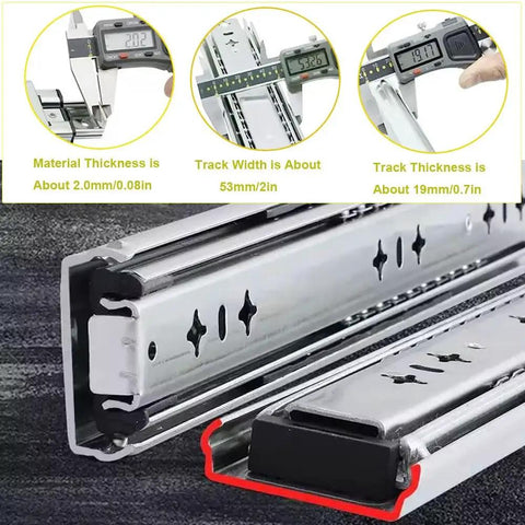 Heavy Duty Locking Drawer Slides 48 Inch Full Extension 1 Pair With Metal Ball Bearing, Locking Drawer Guides in focus