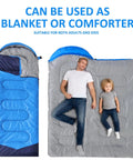Three Season Camping Sleeping Bag For Adults And Kids Lightweight Weather Resistant And Waterproof used as blanket or comforter