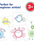 Jumbo Spiral Gear Art Kit for Kids 3 And Up showing colorful animal spiral designs with easy grip gears.