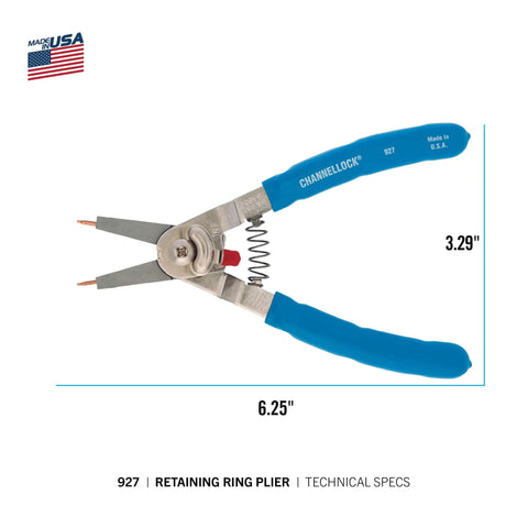 Snap Ring Pliers 927 Pro Grade For Internal And External Circlips Five Tip Set Ultra Versatile Three Eighths To Two Inch Ring