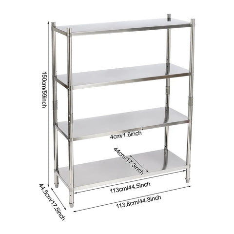 Heavy Duty Stainless Steel Garage Shelves With Adjustable Height And Built Like A Tank Design Supporting 330 Pounds Per Shelf, four shelves