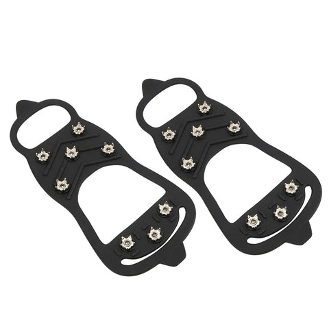 Eight-Tooth Ice Crampons With Flexible Silicone Cover For Shoes Anti Slip Snow Walking And Hiking Gear Stainless Steel Spikes