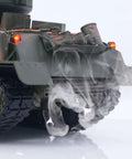 Rear view showing smoke effects on One Sixteenth Scale RC Sherman M4A3 E8 Fury Edition Tank With Infrared Battle BB Shooting Elevating Barrel