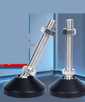 Top Shelf Adjustable Leveling Feet Glide Pads With Hella Sturdy Nylon Base and No Sweat Mounting for Secure Workbench Cabinet Machine Machinery Tool Stand Setup, featuring durable nylon base and threaded bolt.