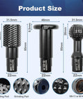 Woodworking Rotary Burr Set For Carving And Engraving, 3 Piece Drill Bit Milling Tool Kit With 5/8-11 Thread shown in size details