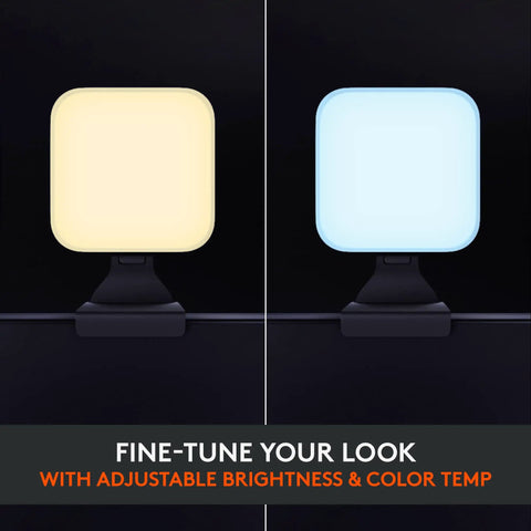 Litra Glow Premium LED Streaming Light with TrueSoft Skin Tone showing adjustable color temperature for video calls