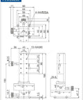 Heavy Duty Sliding Table For CNC Machines And Robotics 40mm By 90mm Travel X Y Z Three Axis 49N Load Fine Tuning Slider technical drawing