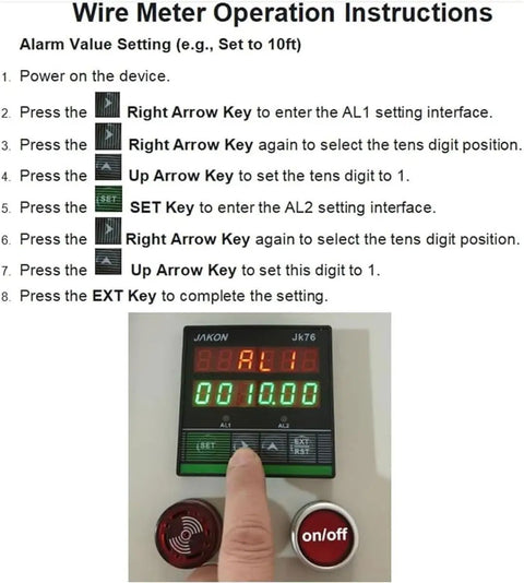 Instruction guide for Handheld Digital Rolling Wheel Length Meter For Wire Cable Textile And Film Measurement Electronic Encoder Counter.