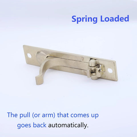 Spring loaded component of Pocket Door Privacy Lock With Easy Grip Flush Handles Satin Brass Round Knob For Bed And Bath Doors
