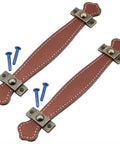 Leather Handle 2 Pack Brown Drawer Pulls With Strap Handles And Mounting Screws For Luggage Wardrobe And Cabinet