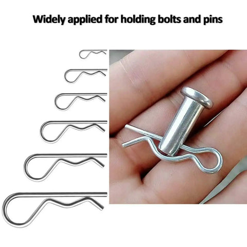 R Clips Split Cotter Pins Kit 24 Pack Stainless Steel Zinc Plated Retaining Pins For Lock Systems And Hitch Applications Heavy Duty Hardware Set For Automotive Tools And Home Garage Use, R clip on pin