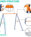 Heavy Duty A Frame Swing Stand With Ground Stakes For Saucer And Web Swings Extra Large Full Steel Frame 440 Lb Capacity
