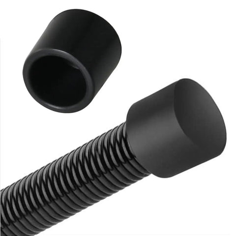 Black rubber door stopper tip and flexible spring with focus keyword: 30 Pack Rubber Door Stopper Tips Replacement Caps, Durable Silicone Bumpers For Wall And Floor Protection, Universal Size Fits Most Doors, Quick And Easy Install, Keeps Baseboards Safe.