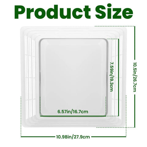 Replacement Bathroom Exhaust Fan Cover Grille And Lens dimensions 10.98x10.5 inches for Broan Nutone 678 679 680 models