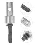 Garden Auger Drill Chuck Adapter For Hammer Drill And Earth Auger Connector Beast shown in steel with close-up details.
