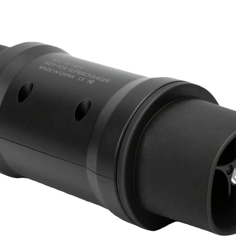 Close-up of Heavy Duty Plug And Play Nacs To Gbt Ev Charging Adapter 48a AC Slow Charge, black weather-resistant design.