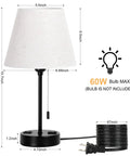 Set Of 2 Modern Nightstand Lamps With USB And AC Ports Great For Your Bedroom And Living Room Small Desk Lamps height dimensions