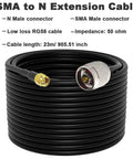 Ultra Flexible RG58 N Male To SMA Male Antenna Coax Cable 75 Feet Low Loss 50 Ohm Pure Copper RF Cable coiled with connectors