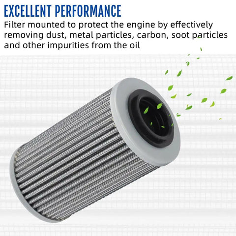 Dual Filtration Engine Oil Filter Kit With Extended Transmission Filter for 2013 Spyder - cylindrical filter demonstrating performance