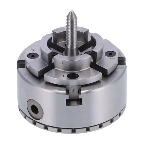 Self Centering 4 Jaw Lathe Chuck M40 96mm Woodworking Clamp Tool With Wrenches For Precise Centering And Rock Solid Hold On Wood Lathes.