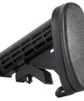 Rubber Combat Butt Pad With Snap On Recoil Pad For 6 Position Adjustable Stocks, textured non-slip shoulder pad close-up.